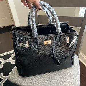 Buti Black leather bag. Silver hardware, slouchy -Black interior zipper …